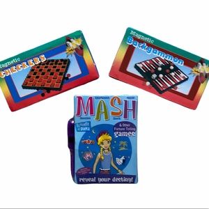 3/$15 NEW 3 travel games checkers /backgammon/mash bundle